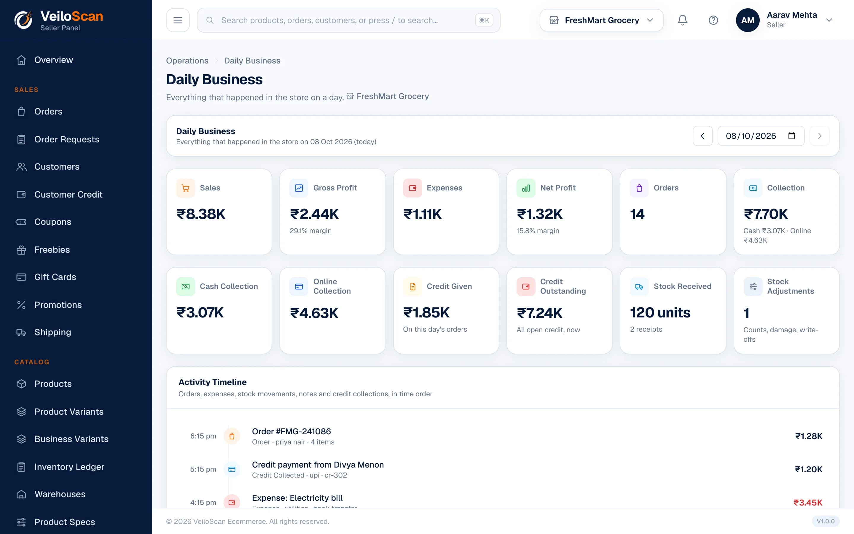Daily Business: VeiloScan Seller Panel screenshot