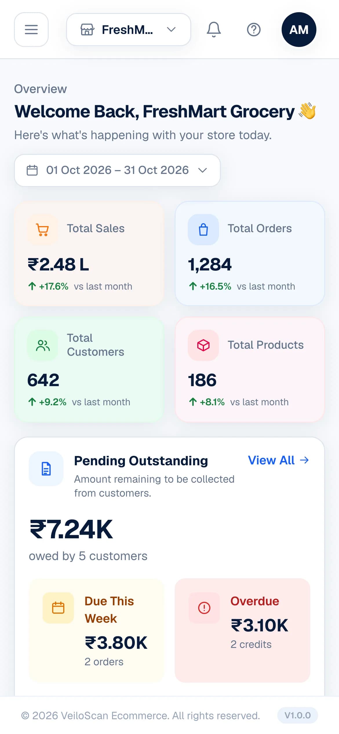 Seller Panel on Mobile: VeiloScan Seller Panel screenshot